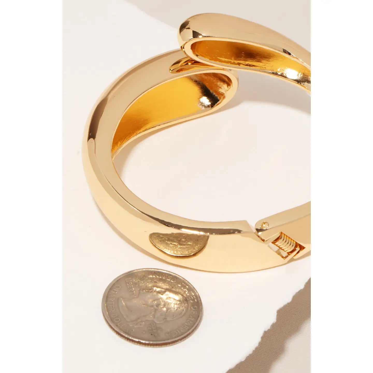 Gold Hinged Tear Cuff Bracelet
