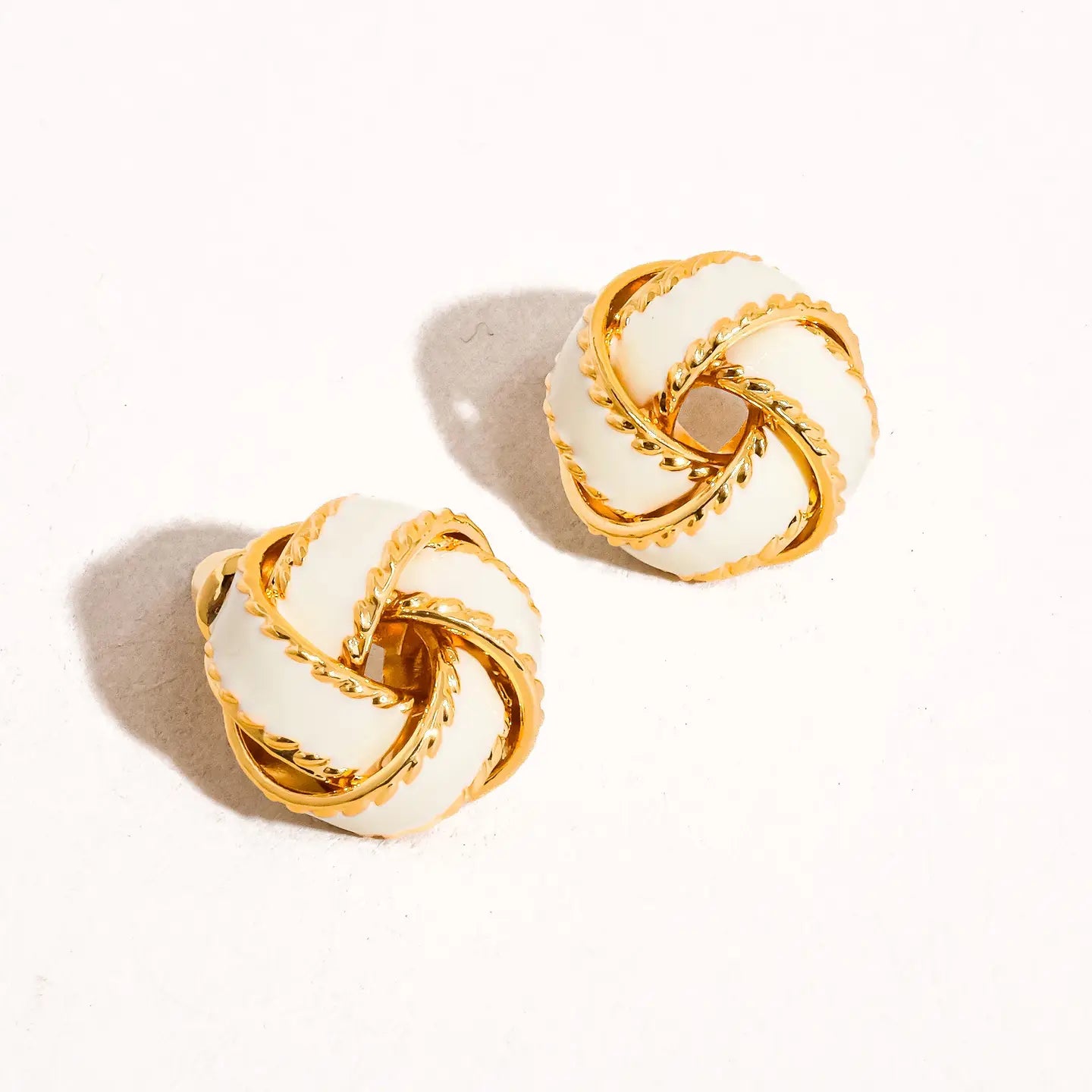 Aria 18K Gold Basket Weaved Ball Studs