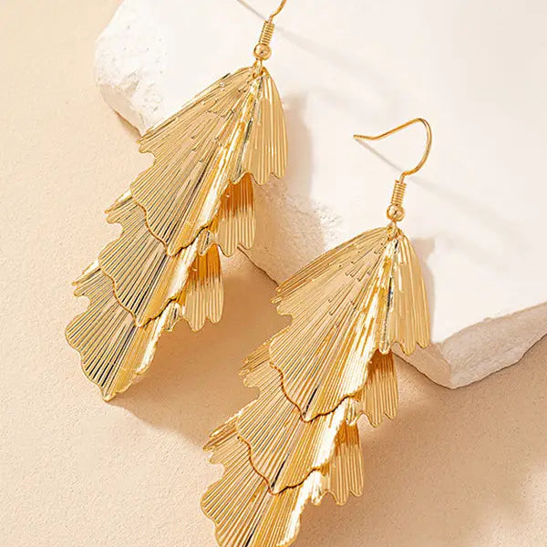 Layered Solid Textured Earrings