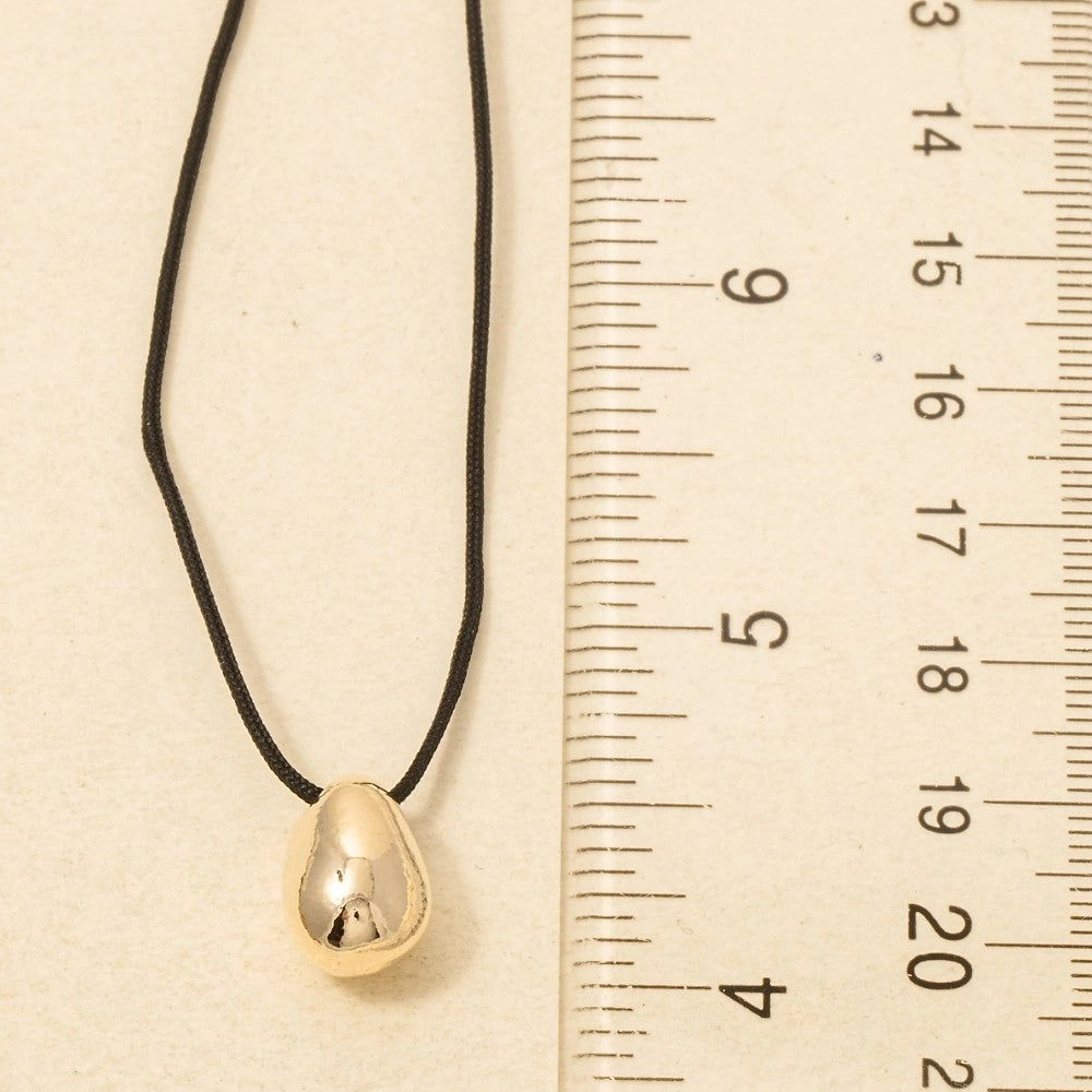 Teardrop Pendant Cord Necklace