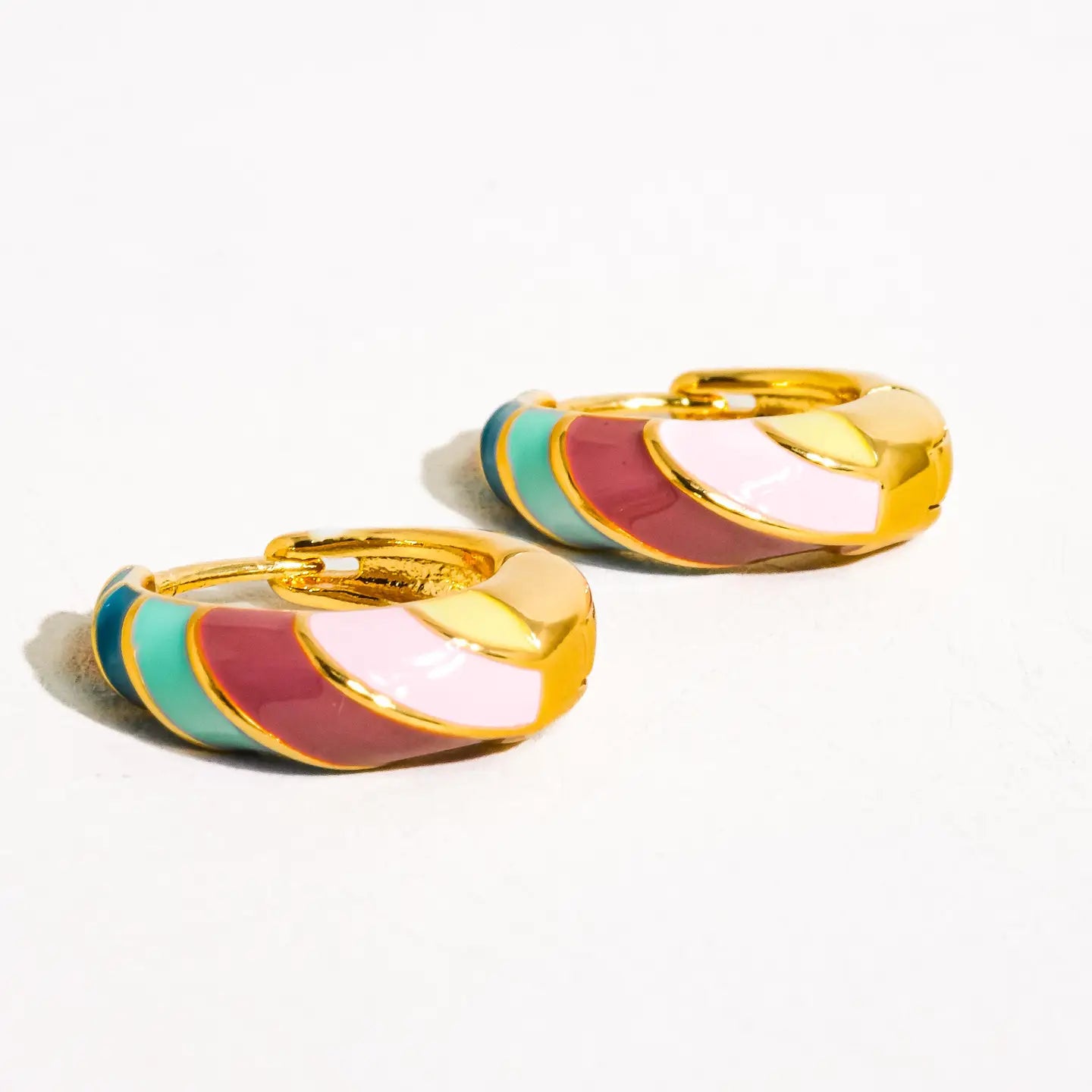 Paloma 18K Gold Colorful Striped Hoop Earring