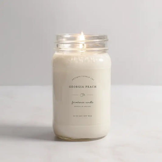 Georgia Peach - Soy Wax Mason Jar Candle (16oz)