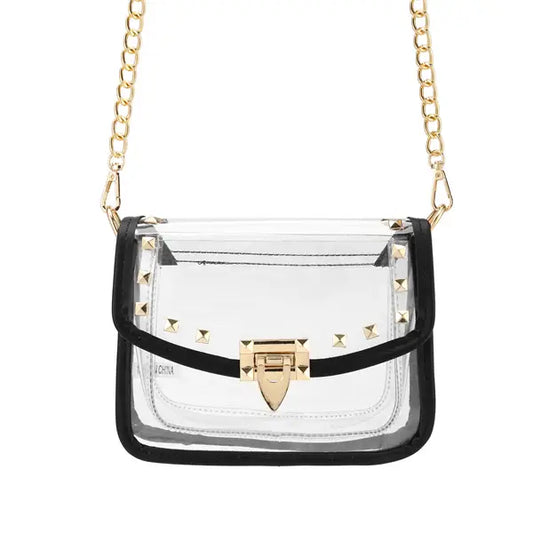 Black Clear See Thru Shoulder Crossbody Handbag