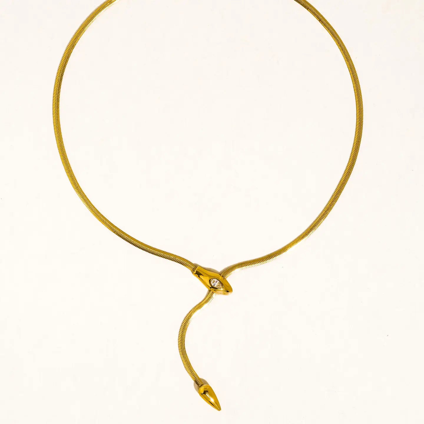 Gildora 18K Gold Non-Tarnish Serpent Y Lariat Necklace