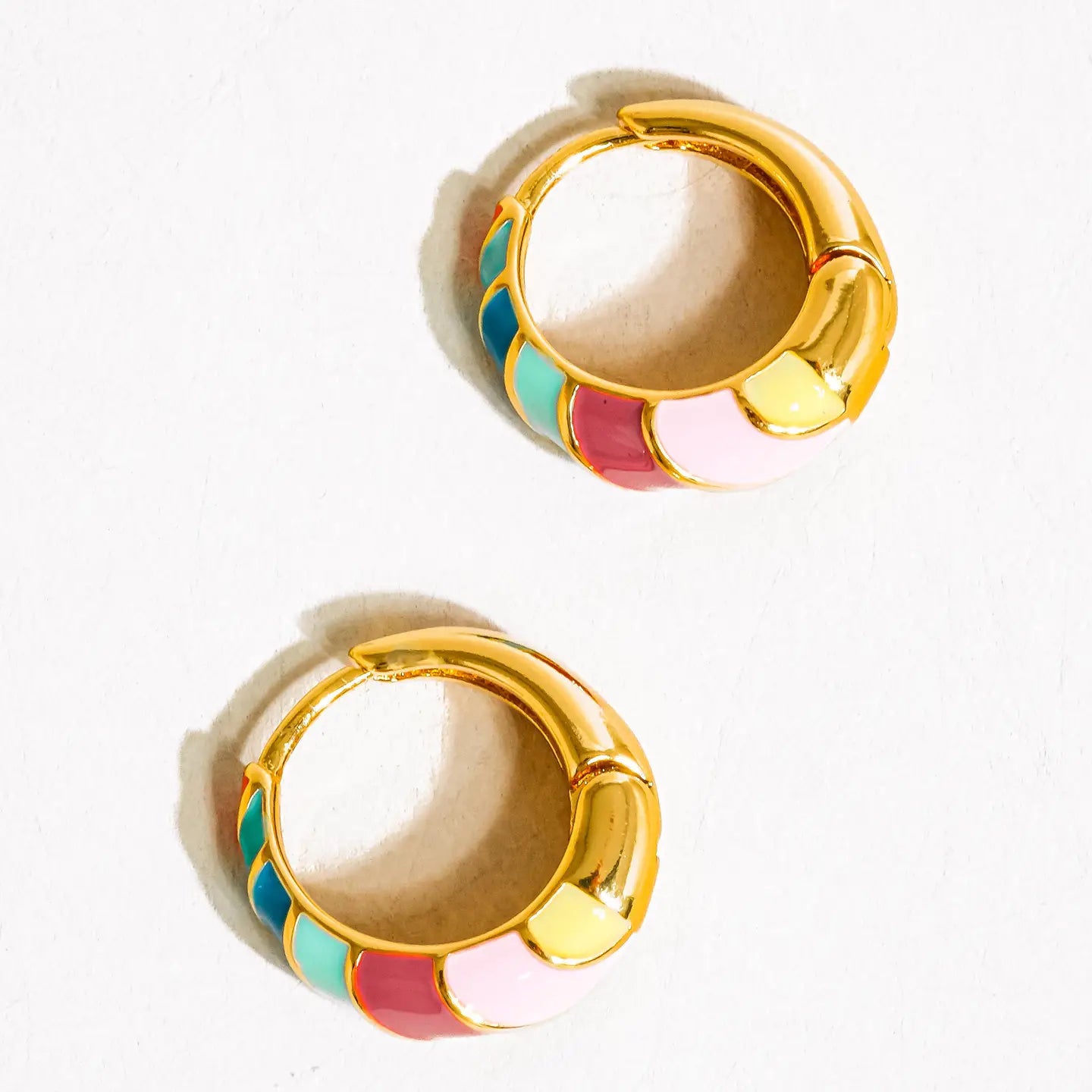 Paloma 18K Gold Colorful Striped Hoop Earring