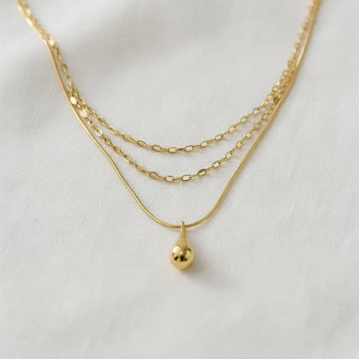 Double Layer Waterdrop Necklace