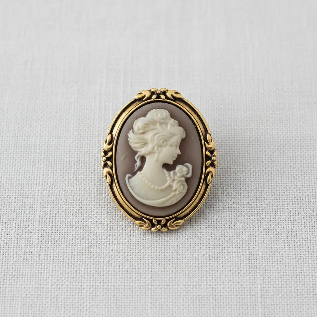 Medieval Cameo Brooch with Sculpted Portrait