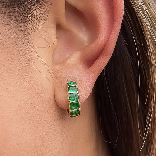 Clariel 18K Gold Non-Tarnish Minimalist Hoop Earrings