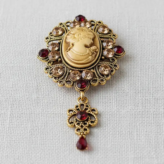 Medieval Cameo Brooch with Intricate Detailing