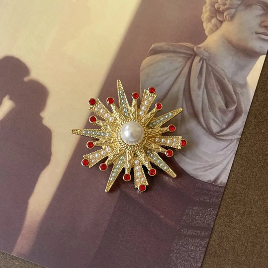 Baroque Palace Starburst Rhinestone Brooch