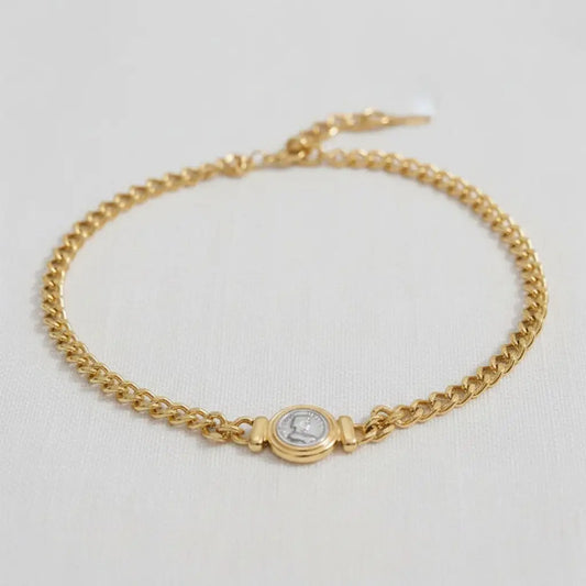 Vintage-Inspired Coin Necklace with Stainless Steel