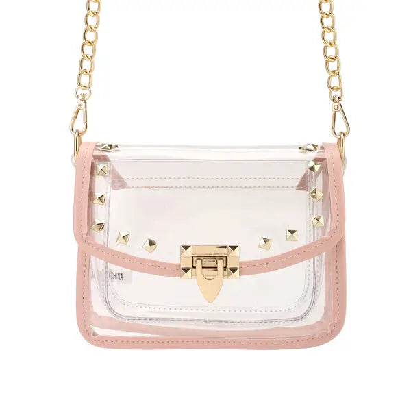 Pink Clear See Thru Shoulder Crossbody Handbag