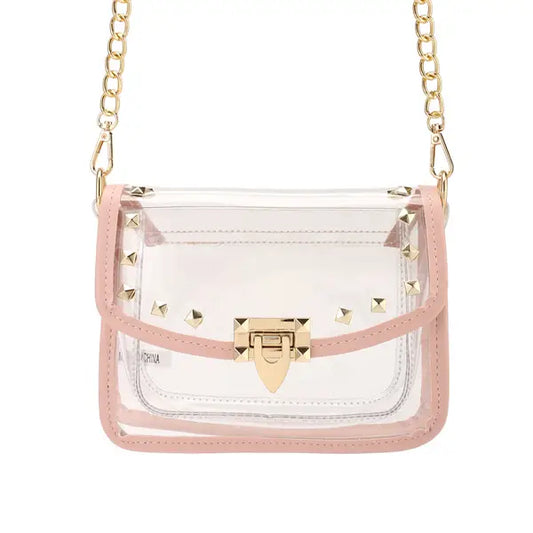 Pink Clear See Thru Shoulder Crossbody Handbag