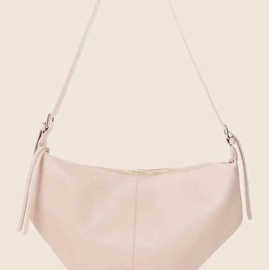 Leather Semi Circle Shoulder Bag