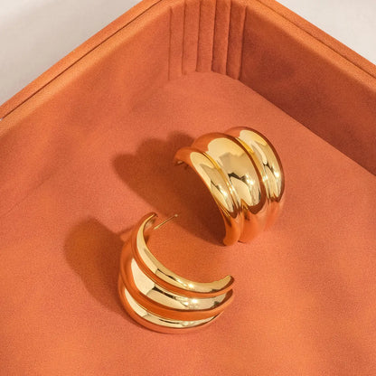 Colton 18K Gold Non-Tarnish Layered Spiral Earring