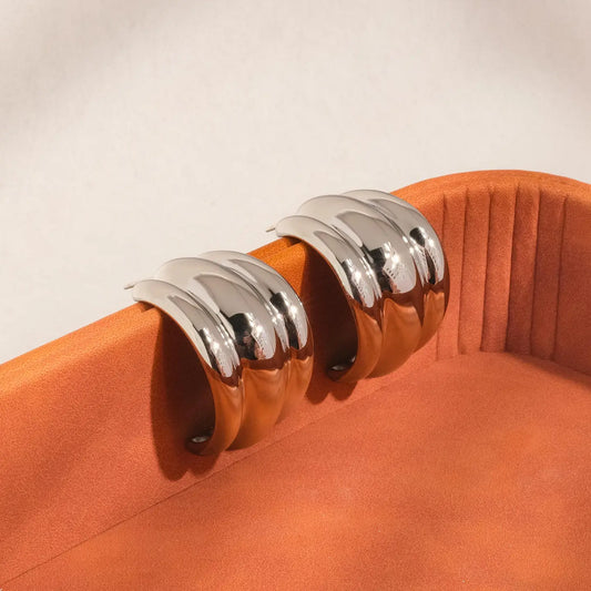 Colton Silver Non-Tarnish Layered Spiral Earring