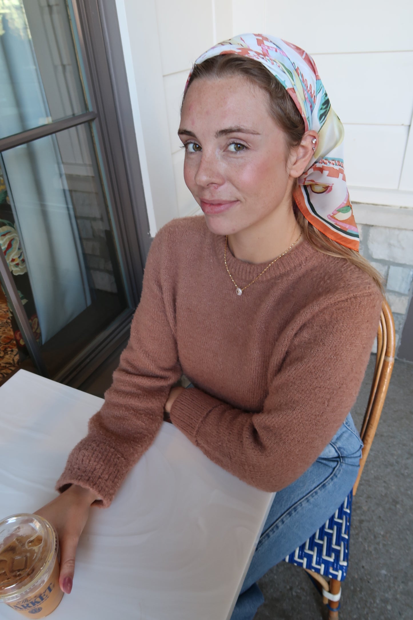 Tropical Fruit Print Bandana Scarf