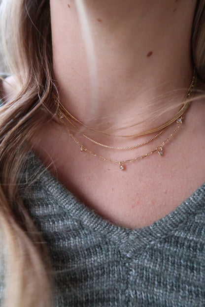 Layered Chain Rhinestone Necklace