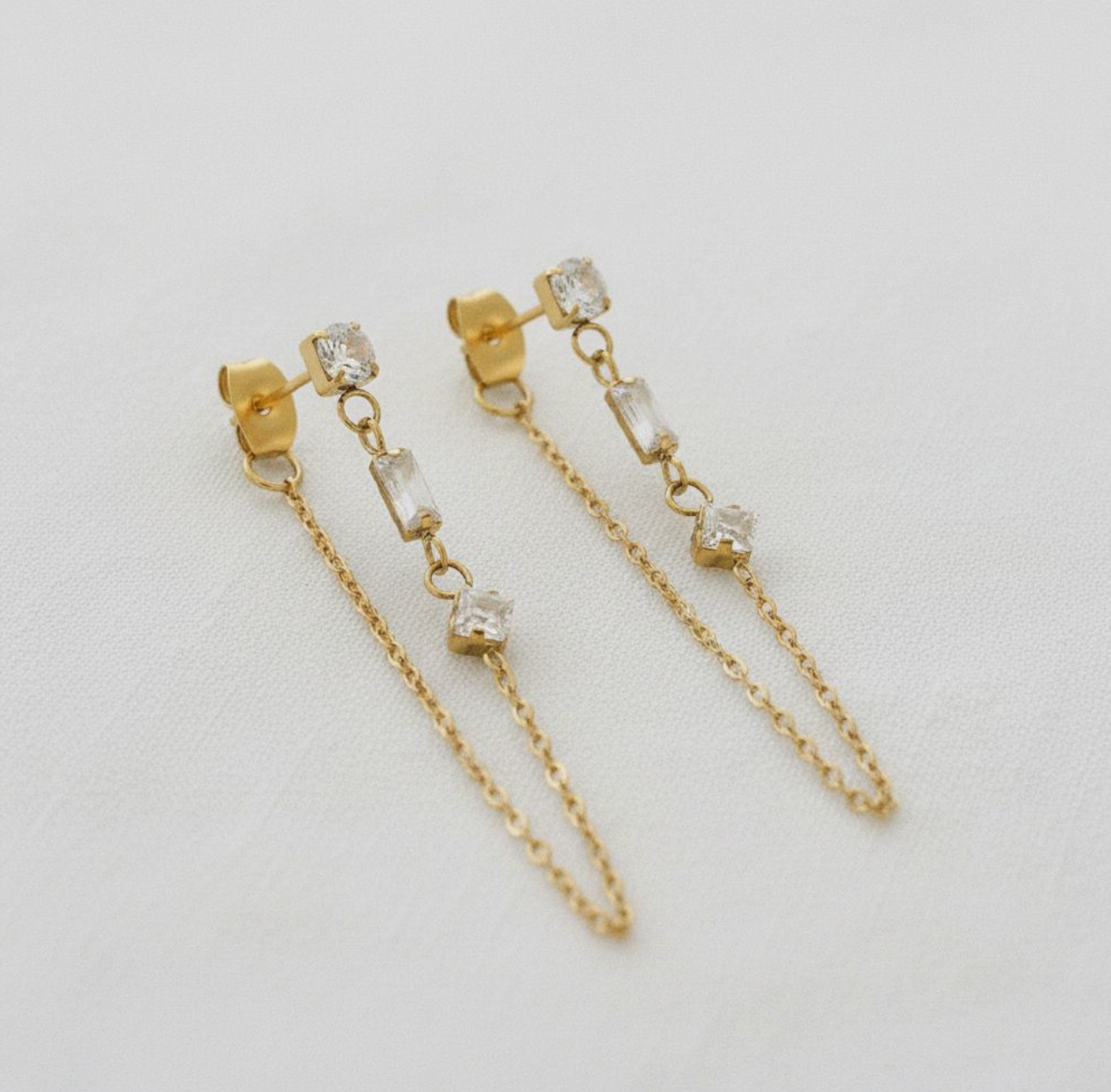Geometric Chain Drop Earrings