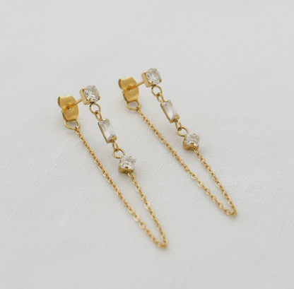 Geometric Chain Drop Earrings