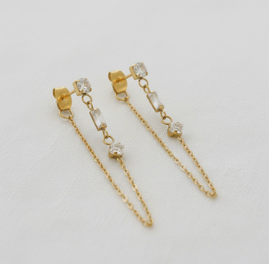 Geometric Chain Drop Earrings