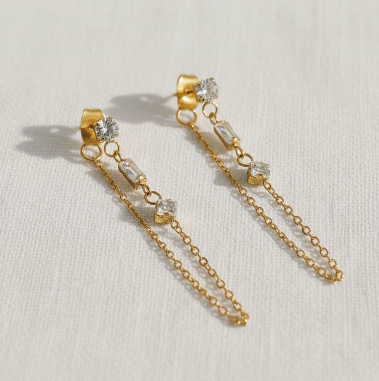 Geometric Chain Drop Earrings