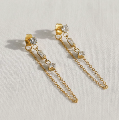 Geometric Chain Drop Earrings