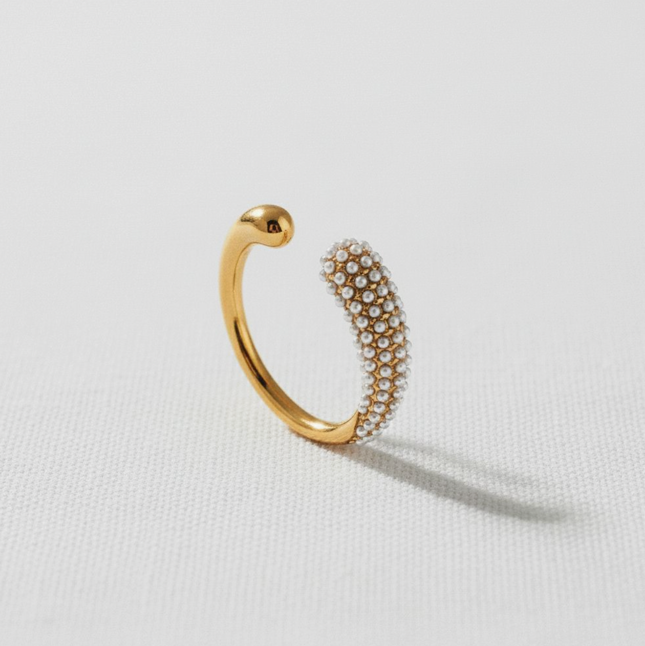 Gold Waterdrop Shaped Open Ring
