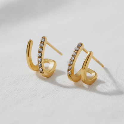 Mini Double Layer Stud Earrings