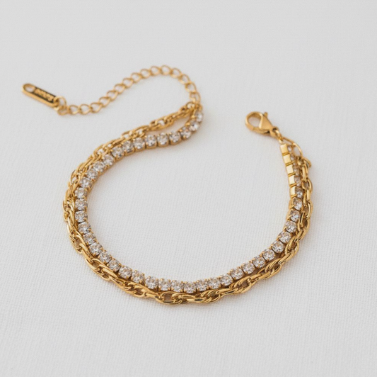 Multi-Layered Bracelet with Dazzling Elements