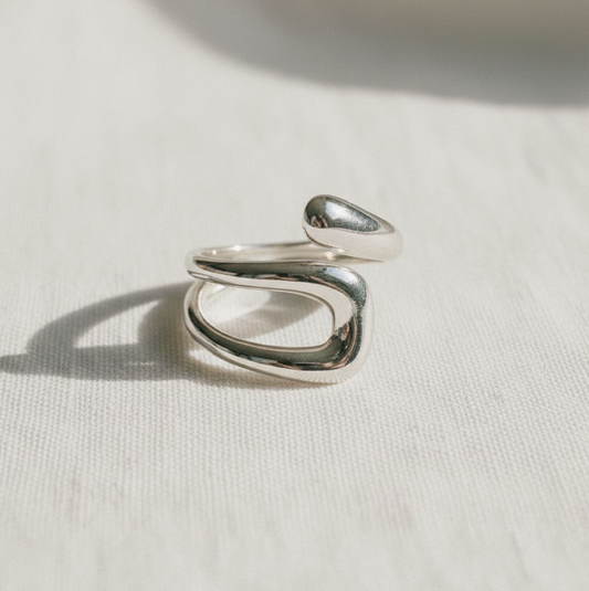 Stylish Geometric Open Ring in Stainless Steel