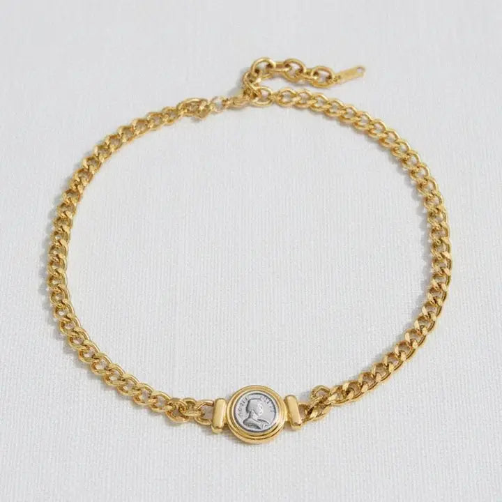 Vintage-Inspired Coin Necklace with Stainless Steel