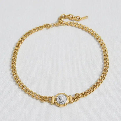 Vintage-Inspired Coin Necklace with Stainless Steel