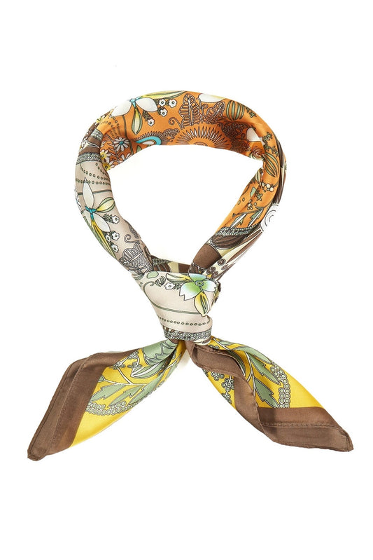 Four-Leaf Clover and Flower Square Bandana Scarf