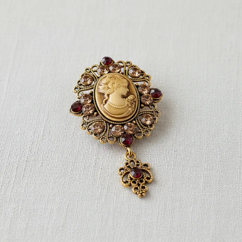 Medieval Cameo Brooch with Intricate Detailing