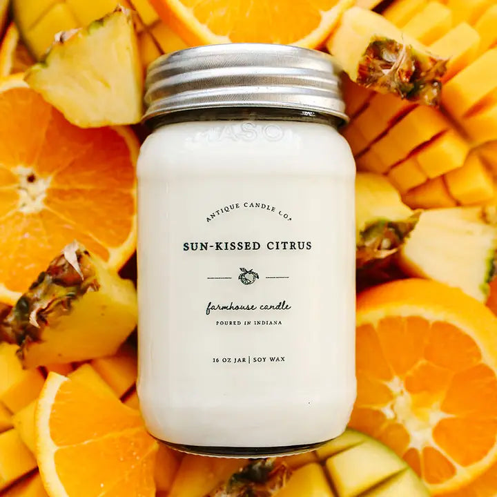 Sun-Kissed Citrus - Soy Wax Mason Jar Candle (2oz)