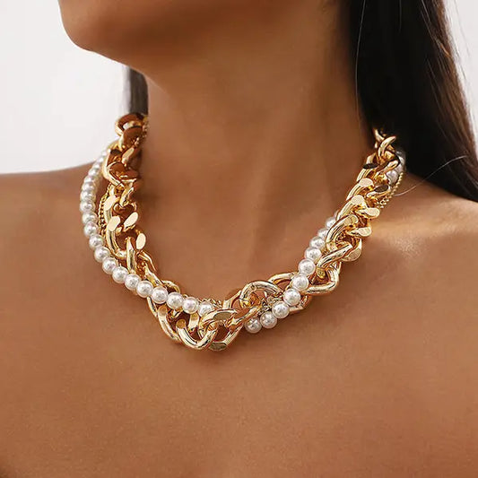 Adjustable Chain and Pearl Necklace