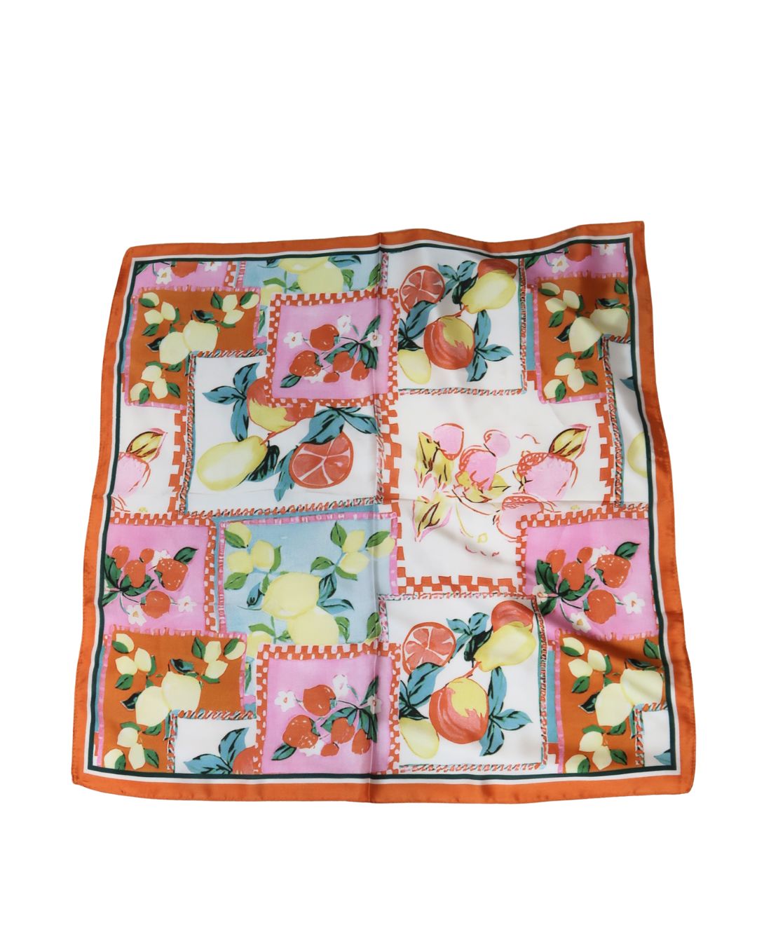 Tropical Fruit Print Bandana Scarf